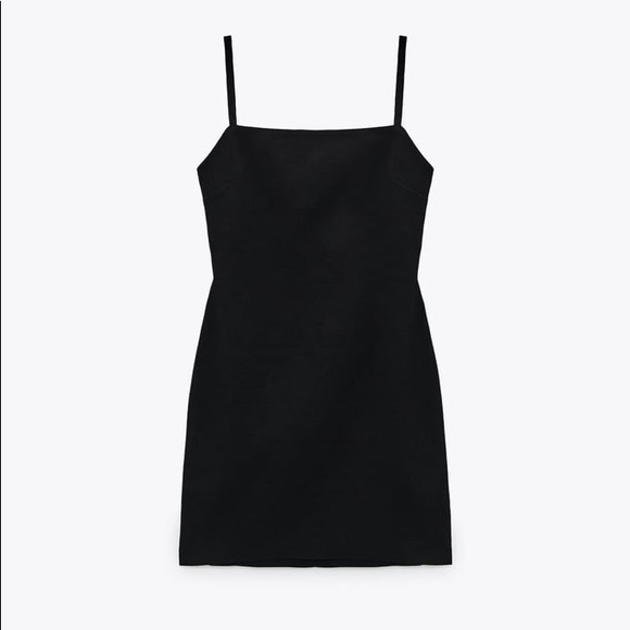 Zara Black Cotton Mini Dress sizeS - Picture 1 of 5